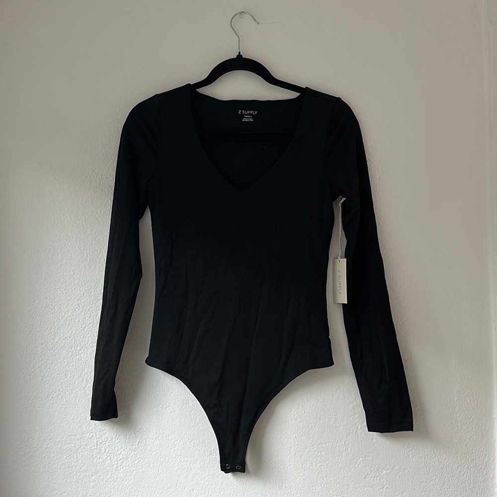 Z Supply Thong Bodysuit in Black